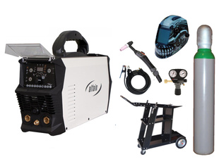 PERUN 200 AC/DC Pulse svářečka na hliník, SET MAX s Ar lahví a vozíkem + kukla Predator