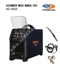 HOMER MIG MMA 181 + hořák + kabely + red. ventil