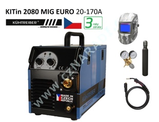 KITin 2080 MIG EURO + hořák + red. ventil + kukla Robot + lahev, záruka 3 roky