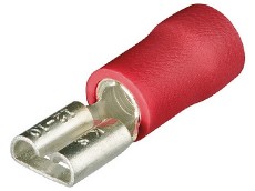 Kabelové koncovky - zásuvkové koncovky ploché - červená 100ks