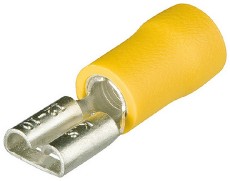Kabelové koncovky - zásuvkové koncovky ploché - žlutá 100ks