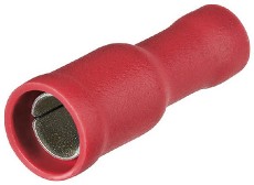Kabelové koncovky - zásuvkové koncovky kulaté - červená 100ks