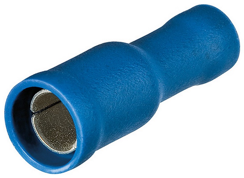 Kabelové koncovky - zásuvkové koncovky kulaté - modrá 100ks