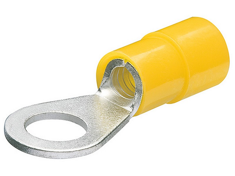 Kabelové koncovky - kabelová oka kruhový tvar - žlutá 100ks