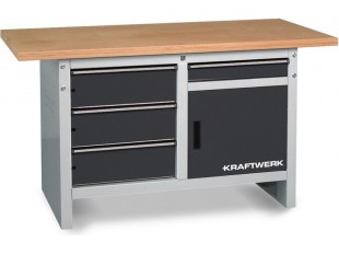 AKCE KW: Pracovní stůl 1500x700mm 1 dvířka + 4 zásuvky COMPACT 1500 / 002