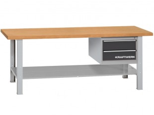 AKCE KW: Pracovní stůl s policí 2000x700mm 2 zásuvky / nosnost 250kg