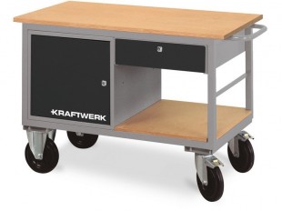 AKCE KW: Vozík transportní na nářadí, 1 skříňka, 1 zásuvka, 1 police 1300x600x835mm