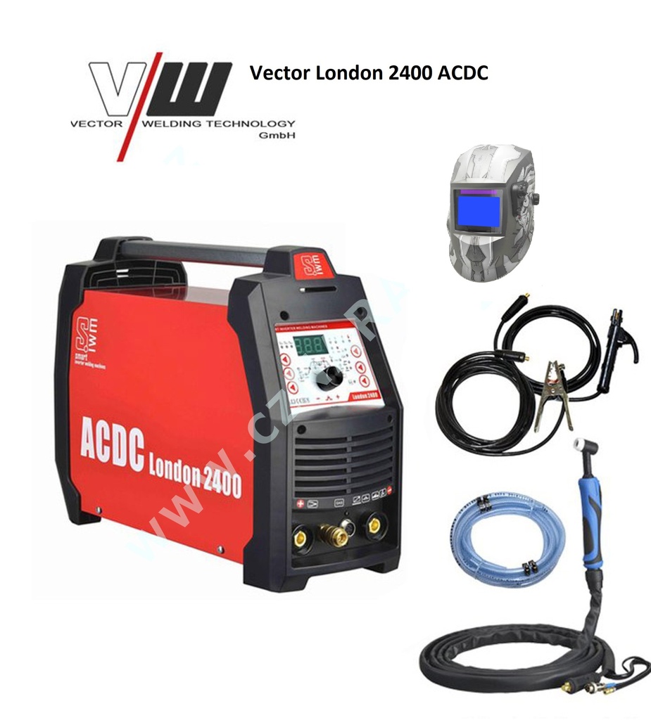 Vector London 2400 ACDC + kabely + Tig hořák + kukla Robot