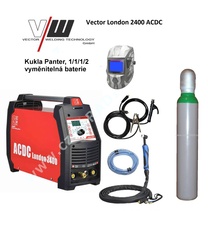 Vector London 2400 ACDC + kabely + Tig hořák + kukla Robot + Ar lahev